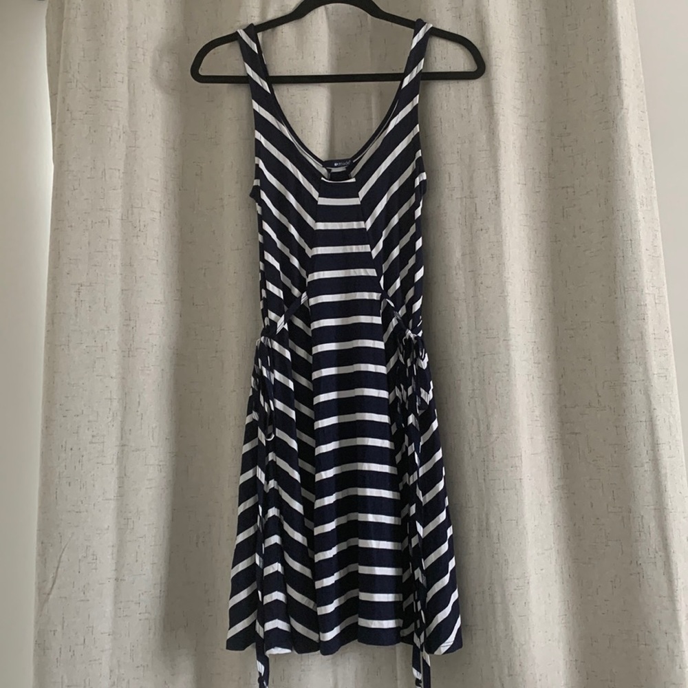 LAmade Navy Striped Knee Length Dress - Size S